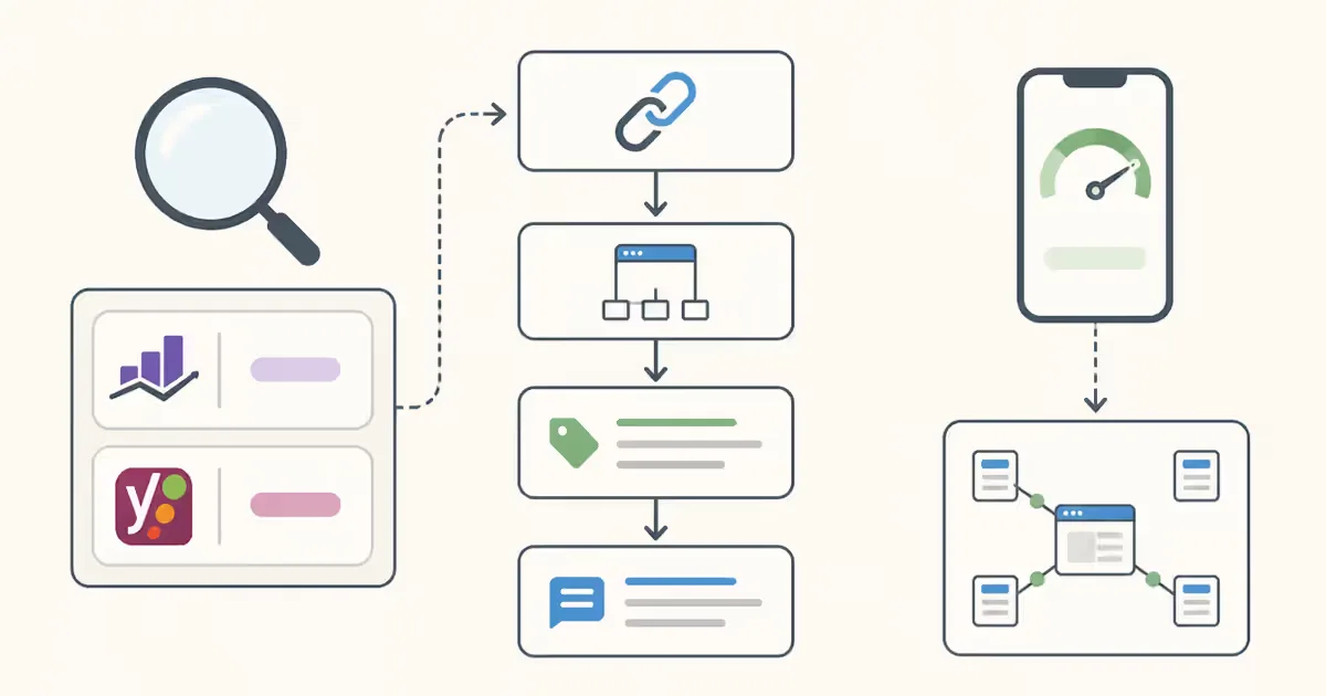 Infographie des cinq réglages SEO clés pour WordPress